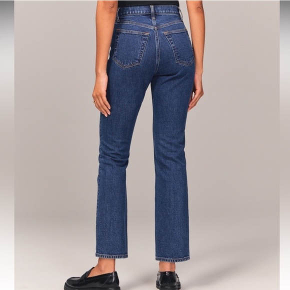 Abercrombie & Fitch Ultra High Rise Ankle Straight Blue Jeans 34/18 - Picture 2 of 9